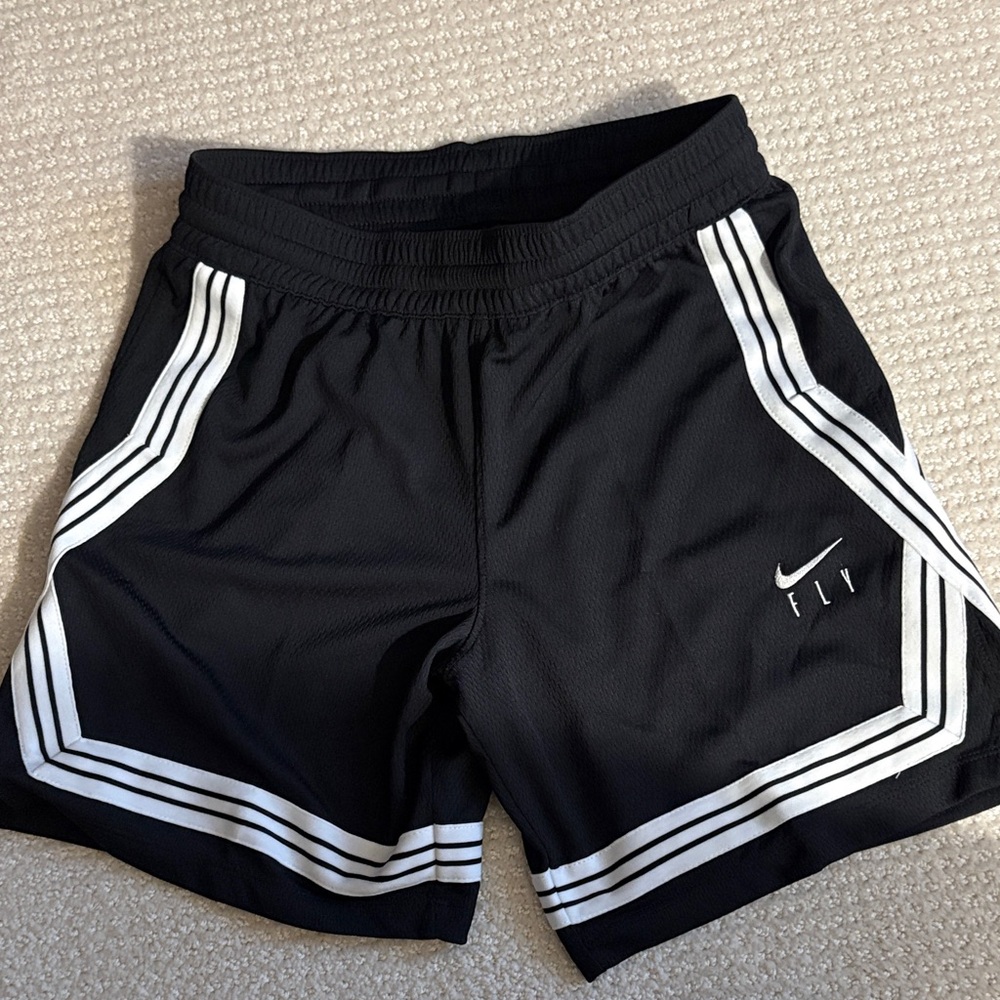 Nike Kids Black and White Shorts
